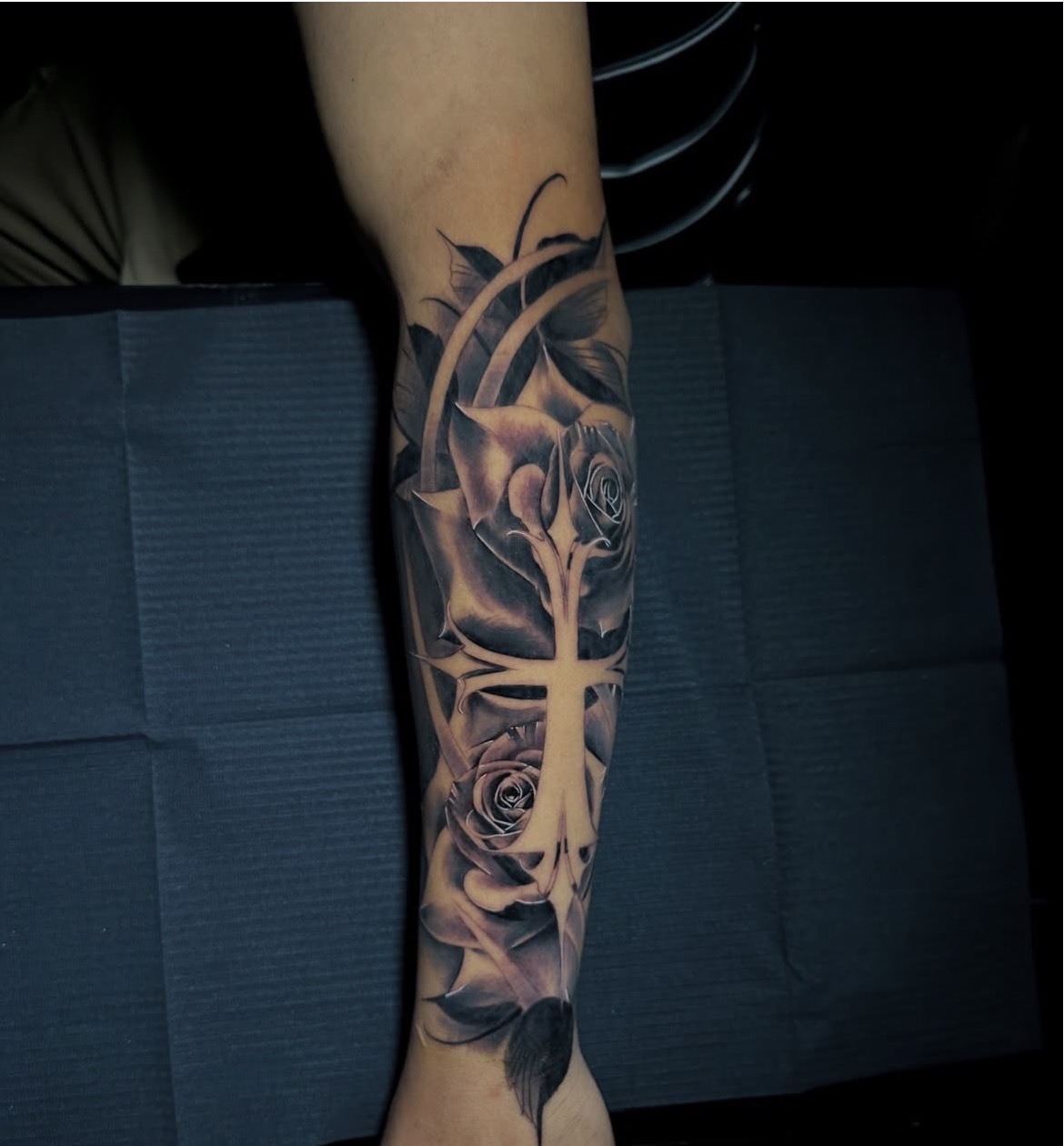 Cross & Roses Forearm